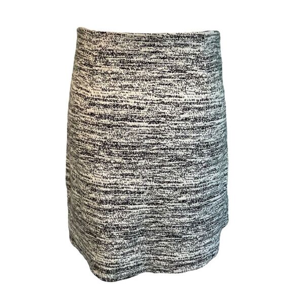 Halogen Asymmetric Mini Skirt Heather Black White Knit Print Pattern XXS - Picture 3 of 6